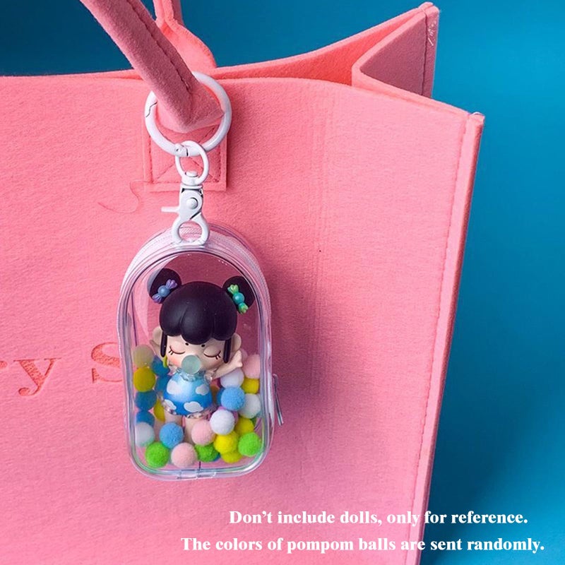 Yushen Clear Doll Display Bag Keychain Portable Hanging Figure Storage BagMystery Box Organizer Dustproof Collectibles Display Case for Showing Off Blind Boxes Mini Figures - Image 3